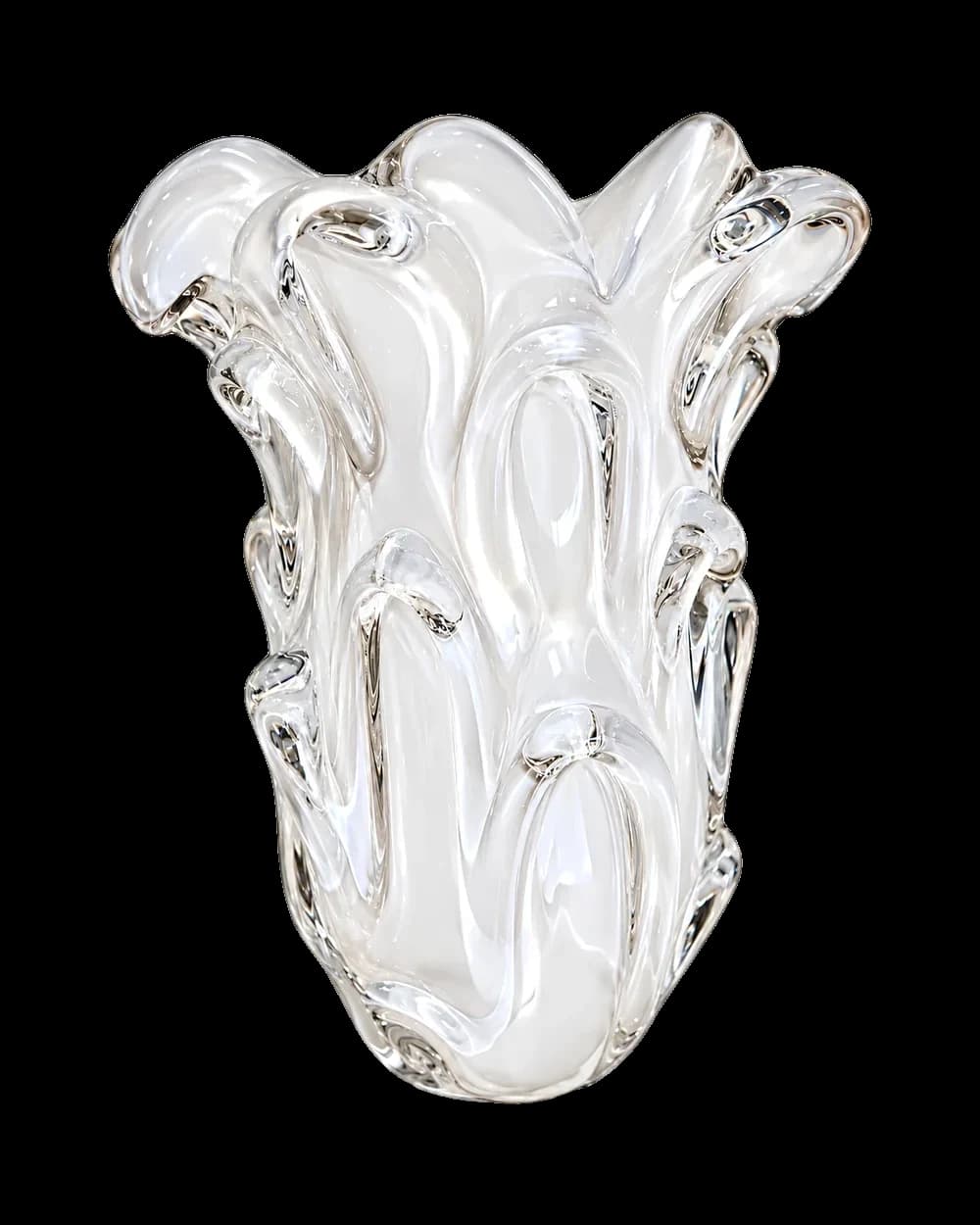Vaso de cristal ondulado